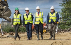(l-to-r) On site Rachel Kay Tom Parker James Sutcliffe and Richard Kay