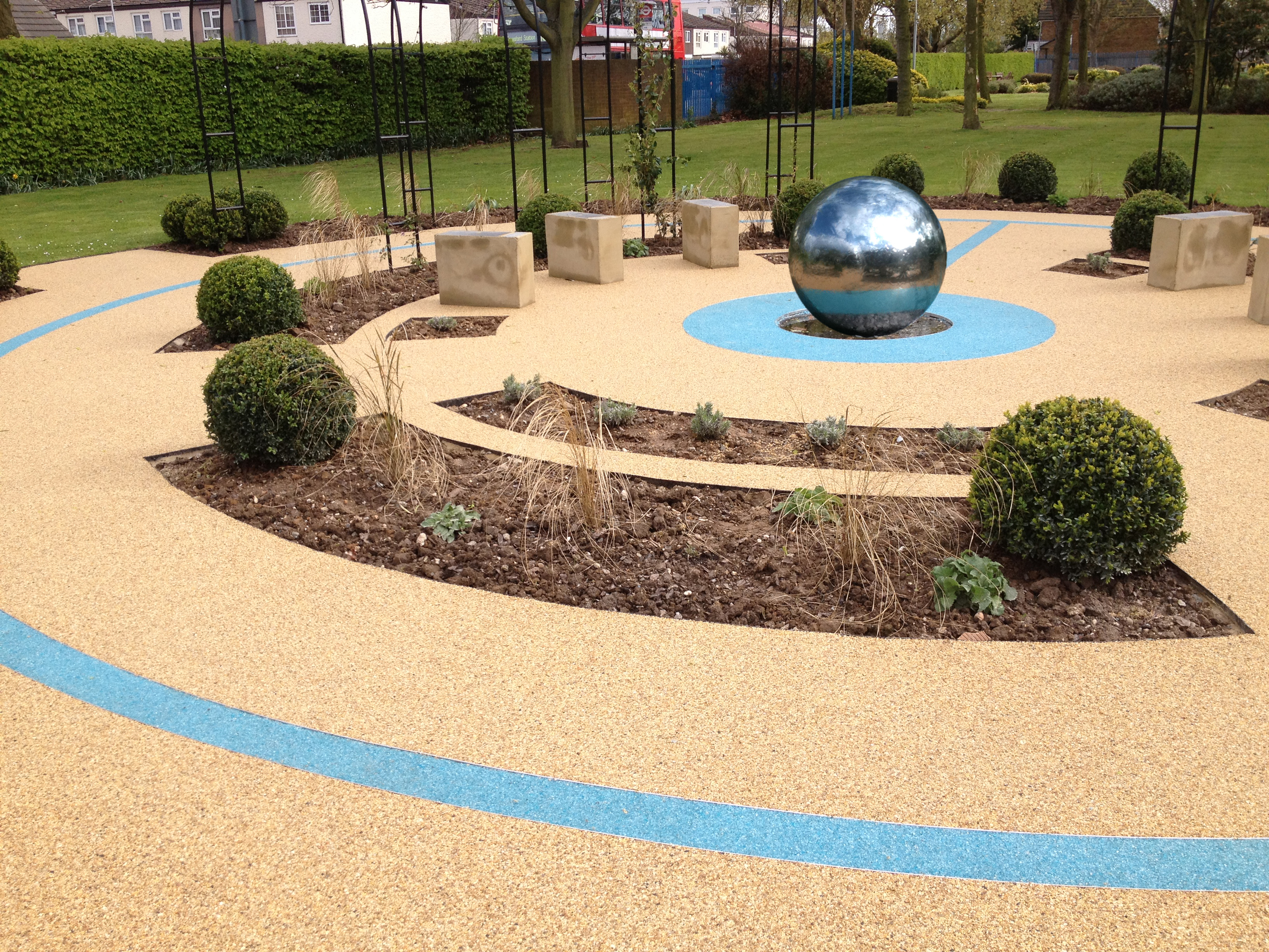 Clearstone® resin bound Circle of Life garden at Cranford Community College