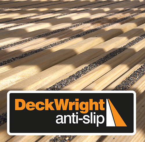 DeckWright reduces the risk of slippery decking