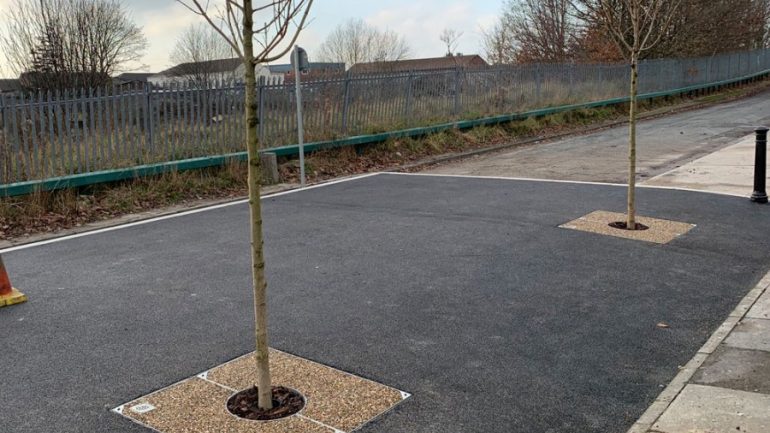 Green-tech Supply Urban Tree Planting Materials for Manchester Traffic Island